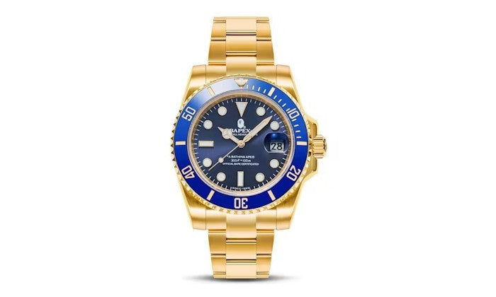 BAPE Bathing Ape Type 8 Bapex Watch Gold/Blue