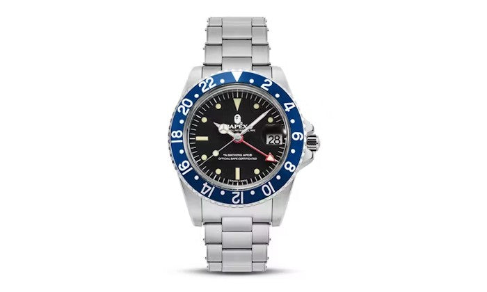 BAPE A Bathing Ape Type 2 Bapex Watch Silver/Blue